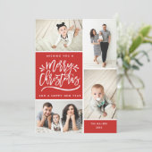 Vrolijk kerstfeest en gelukkig nieuwjaar Multi Pho Feestdagenkaart (Staand voorkant)