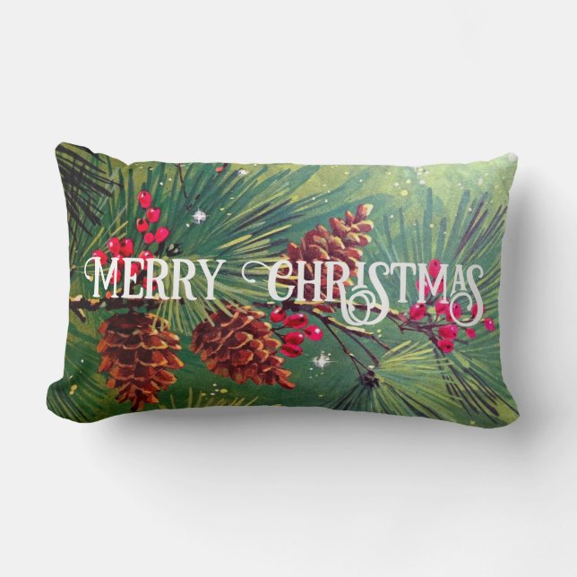 Vrolijk kerstfeest en gelukkig nieuwjaar omkeerbaa kussen (Voorkant)