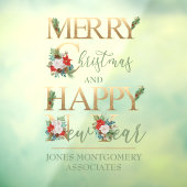 Vrolijk Kerstfeest en gelukkig Nieuwjaar op maat Raamsticker (Vel 3)