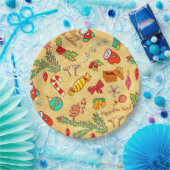 Vrolijk kerstfeest en gelukkig nieuwjaar papieren bordje (Feest)