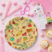 Vrolijk kerstfeest en gelukkig nieuwjaar papieren bordje (Feest)