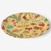 Vrolijk kerstfeest en gelukkig nieuwjaar papieren bordje (Gekanteld)