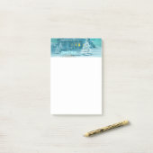 Vrolijk kerstfeest en gelukkig nieuwjaar post-it® notes (Op bureau)