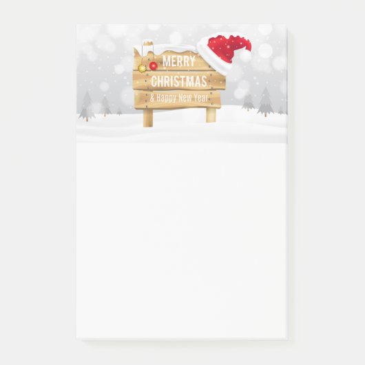 Vrolijk kerstfeest en gelukkig nieuwjaar post-it® notes (Voorkant)