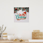 Vrolijk kerstfeest en gelukkig nieuwjaar poster (Keuken)