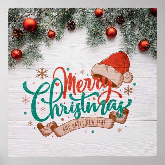 Vrolijk kerstfeest en gelukkig nieuwjaar poster (Voorkant)