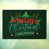 Vrolijk kerstfeest en gelukkig nieuwjaar raamsticker (Vel 3)