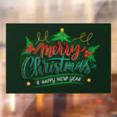 Vrolijk kerstfeest en gelukkig nieuwjaar raamsticker (Vel 2)