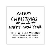 Vrolijk Kerstfeest en Gelukkig Nieuwjaar retour ad Zelfinktende Stempel (Design)