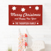 Vrolijk kerstfeest en gelukkig nieuwjaar | Rode fe Spandoek (Insitu)