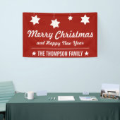 Vrolijk kerstfeest en gelukkig nieuwjaar | Rode fe Spandoek (Beurs)