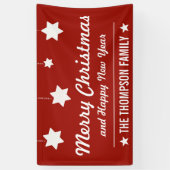 Vrolijk kerstfeest en gelukkig nieuwjaar | Rode fe Spandoek (Verticaal)