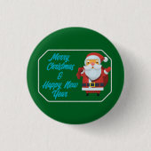 Vrolijk kerstfeest en gelukkig nieuwjaar ronde button 3,2 cm (Voorkant)