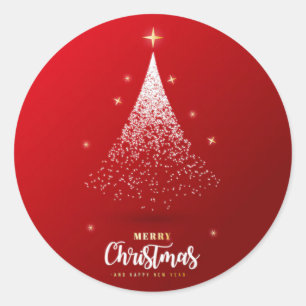 "Vrolijk kerstfeest en gelukkig nieuwjaar" Ronde Sticker