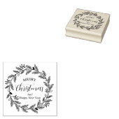 Vrolijk kerstfeest en gelukkig nieuwjaar rubberstempel (Gestempeld)