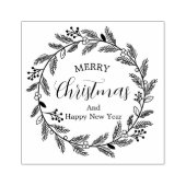 Vrolijk kerstfeest en gelukkig nieuwjaar rubberstempel (Afrduk)