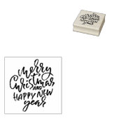 Vrolijk kerstfeest en gelukkig nieuwjaar rubberstempel (Gestempeld)