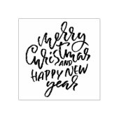 Vrolijk kerstfeest en gelukkig nieuwjaar rubberstempel (Afrduk)