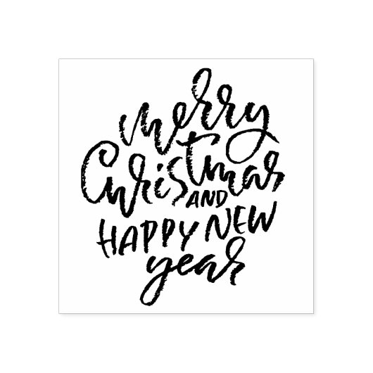 Vrolijk kerstfeest en gelukkig nieuwjaar rubberstempel (Afrduk)