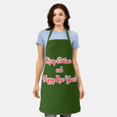 Vrolijk kerstfeest en gelukkig nieuwjaar schort (Gedragen)