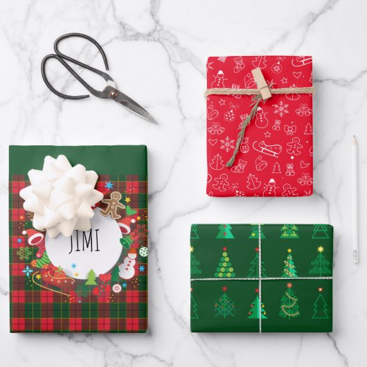 Vrolijk kerstfeest en gelukkig nieuwjaar! Scotland Inpakpapier Vel (Voorkant)