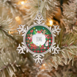 Vrolijk kerstfeest en gelukkig nieuwjaar! Scotland Tin Sneeuwvlok Ornament