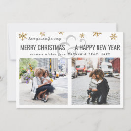 Vrolijk kerstfeest en gelukkig nieuwjaar script tw feestdagenkaart