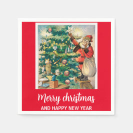Vrolijk kerstfeest en gelukkig nieuwjaar servet