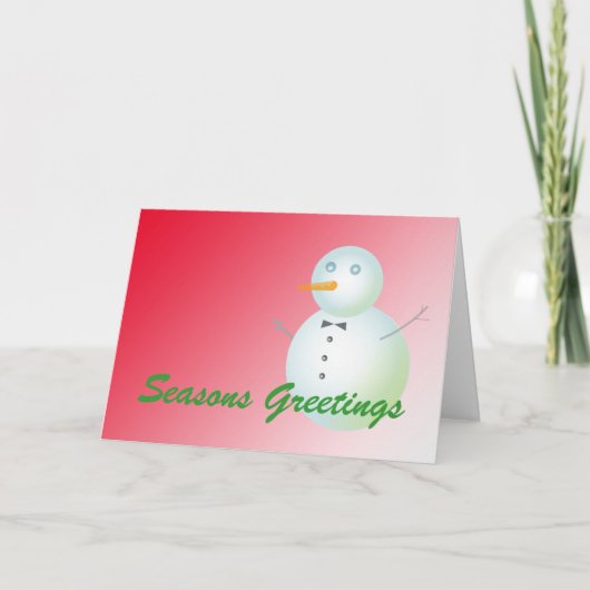 Vrolijk kerstfeest en gelukkig nieuwjaar, sneeuwma feestdagen kaart (Voorkant)