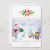 Vrolijk kerstfeest en gelukkig nieuwjaar! Snowman (Voorkant)