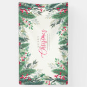 Vrolijk kerstfeest en gelukkig nieuwjaar spandoek (Verticaal)