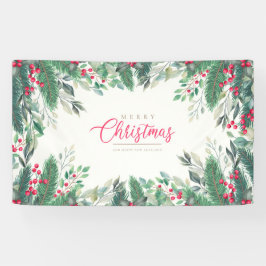 Vrolijk kerstfeest en gelukkig nieuwjaar spandoek