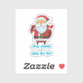 Vrolijk kerstfeest en gelukkig nieuwjaar sticker (Vel)