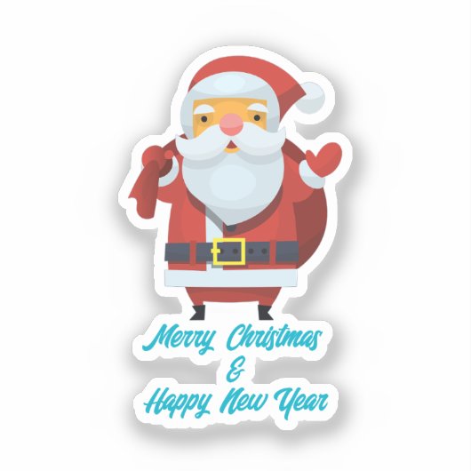 Vrolijk kerstfeest en gelukkig nieuwjaar sticker (Voorkant)