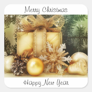 Vrolijk Kerstfeest en Gelukkig Nieuwjaar stickers