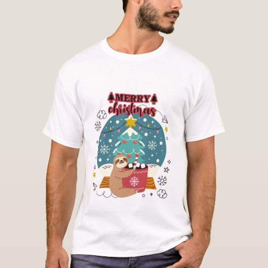 Vrolijk kerstfeest en gelukkig nieuwjaar t-shirt (Voorkant)