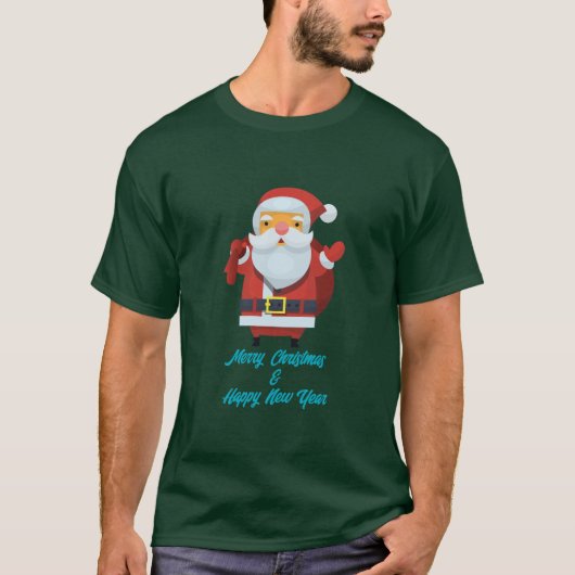 Vrolijk kerstfeest en gelukkig nieuwjaar t-shirt (Voorkant)