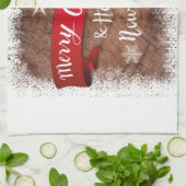 Vrolijk kerstfeest en gelukkig nieuwjaar theedoek (Gevouwen)