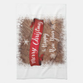 Vrolijk kerstfeest en gelukkig nieuwjaar theedoek (Verticaal)