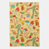 Vrolijk kerstfeest en gelukkig nieuwjaar theedoek (Verticaal)