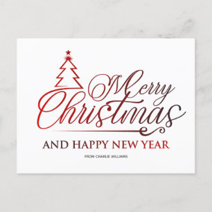 Vrolijk kerstfeest en gelukkig nieuwjaar   typogra briefkaart