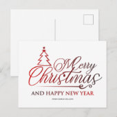 Vrolijk kerstfeest en gelukkig nieuwjaar | typogra briefkaart (Voorkant / Achterkant)