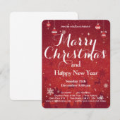 Vrolijk kerstfeest en gelukkig nieuwjaar uitnodigi kaart (Voorkant / Achterkant)