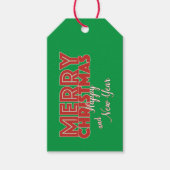 Vrolijk kerstfeest en gelukkig nieuwjaar van cadeaulabel (Voorkant)