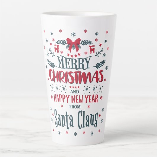 Vrolijk kerstfeest en gelukkig nieuwjaar van de ke latte mok (Voorkant)