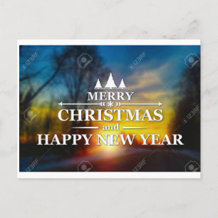 Vrolijk kerstfeest en gelukkig nieuwjaar wenskaart briefkaart