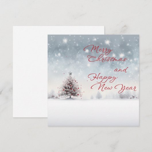 Vrolijk kerstfeest en gelukkig nieuwjaar wenskaart feestdagenkaart (Voorkant / Achterkant)