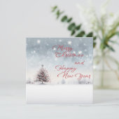 Vrolijk kerstfeest en gelukkig nieuwjaar wenskaart feestdagenkaart (Staand voorkant)