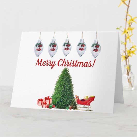 Vrolijk kerstfeest en gelukkig nieuwjaar Wenskaart Kaart (Gele Bloem)