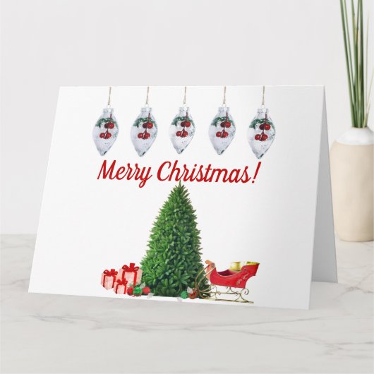 Vrolijk kerstfeest en gelukkig nieuwjaar Wenskaart Kaart (Voorkant)